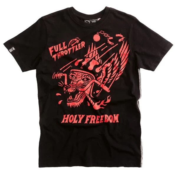 T-shirt Rossofuoco Holyfreedom frontale in slub cotton con fit comodo e look deciso.
