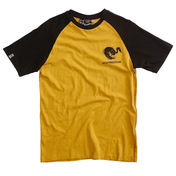 T-shirt Shoeles Joe Holyfreedom frontale con maniche raglan e fit comodo.