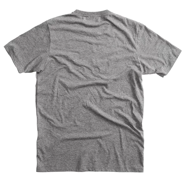 Vista frontale della T-shirt Icontee T in grigio mélange, essenziale e facile da portare.