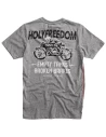 Holyfreedom Ghostrider Grey T-shirt front view in grey mélange cotton with a regular fit.