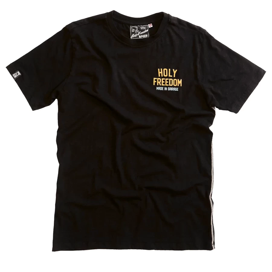 Front view of the Holyfreedom Tigertee recycled cotton T-shirt with a bold regular fit.