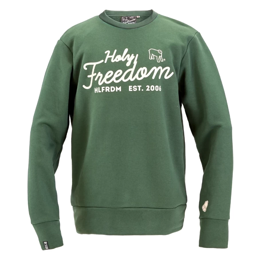 Holyfreedom Bottle crewneck sweatshirt front view, vintage silhouette and clean fit.