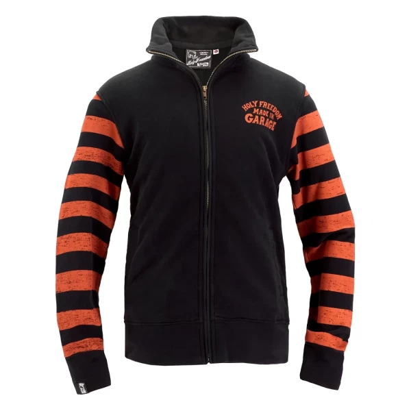 Felpa full zip Garage Holyfreedom vista frontale, look vintage e comfort da tutti i giorni