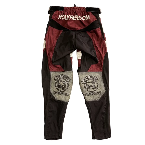 Front view of Mud Bordeaux technical off-road trousers in a rich bordeaux tone.