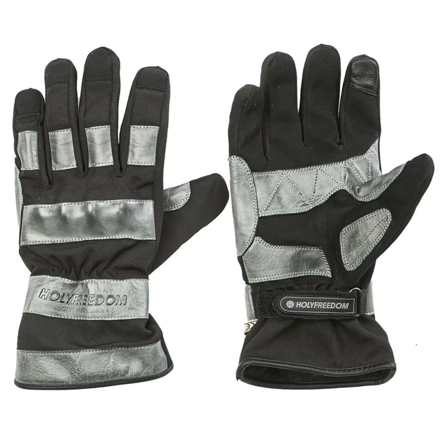 Guanti moto invernali Dalton Winter in pelle, vista frontale con protezione CE e taglio robusto.