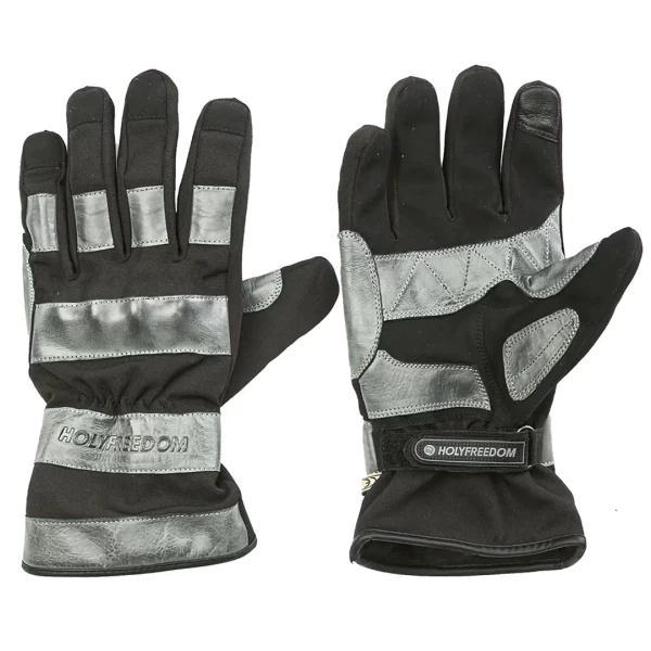 Dalton Winter leather motorcycle gloves, front view with CE protection and a strong winter build.