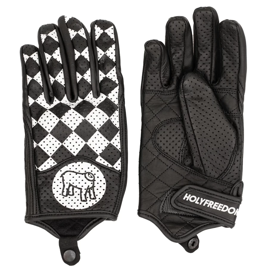 Guanti moto cafe racer Holyfreedom Bullit Blemy con protezione CE e look vintage.