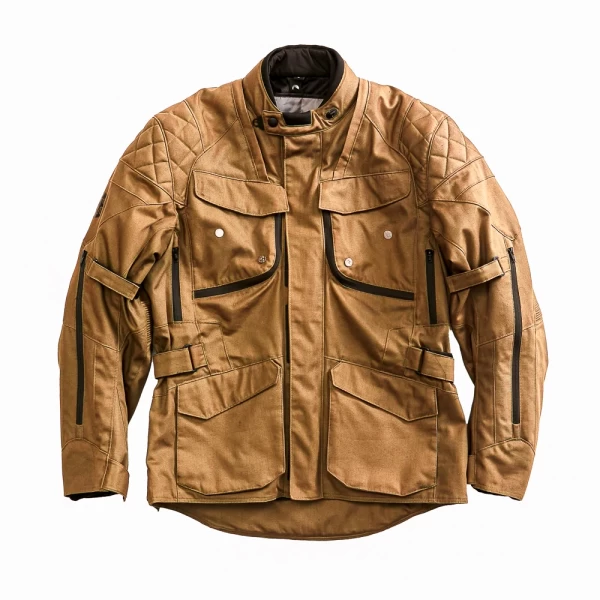 Front view of the Holyfreedom Explorer Havana technical motorcycle jacket