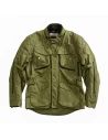 Front view of the Holyfreedom Explorer Green technical motorcycle jacket
