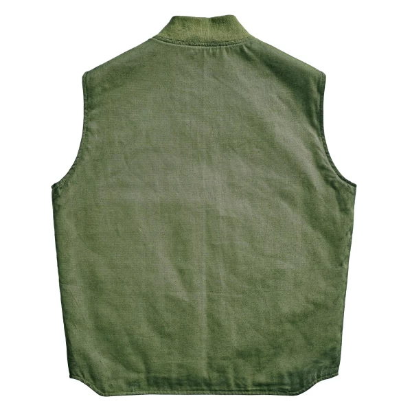 Gilet moto imbottito Worker Green Holyfreedom, vista frontale con fit essenziale e stile vintage.