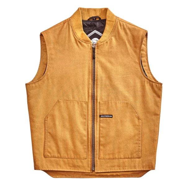 Gilet moto imbottito Worker Havana Holyfreedom, vista frontale con fit regolare e stile vintage.