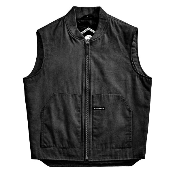 Gilet Worker Black Holyfreedom imbottito con linee essenziali e look custom.