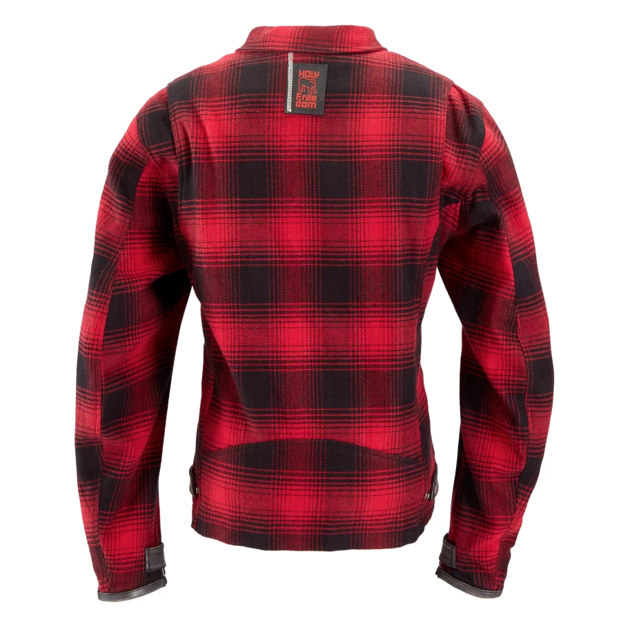 Front view of the Holyfreedom Definitive Flannel CE Motorcycle Jacket with vintage styling.