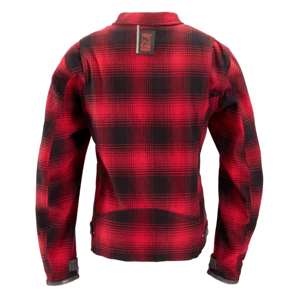 Front view of the Holyfreedom Definitive Flannel CE Motorcycle Jacket with vintage styling.