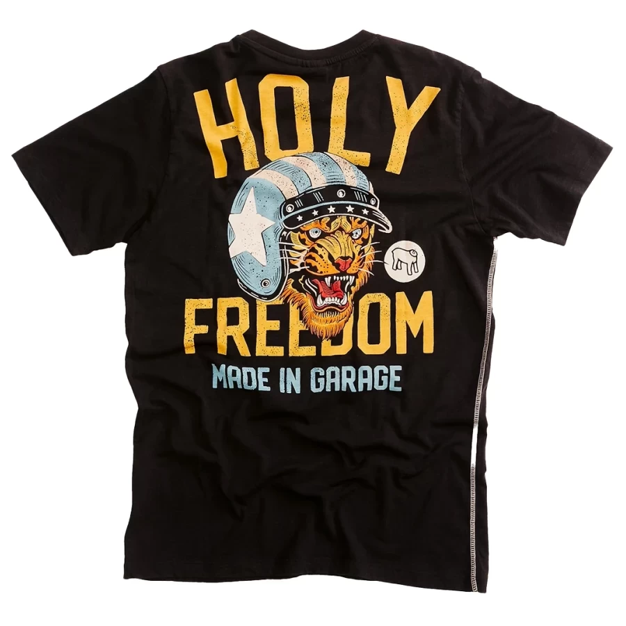 T-shirt Tigertee donna Holyfreedom vista frontale in slub cotton, morbida e dal fit naturale.