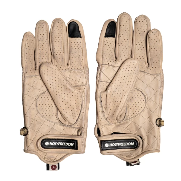 Vista frontale dei guanti moto Bullit Worker con look workwear e certificazione CE.