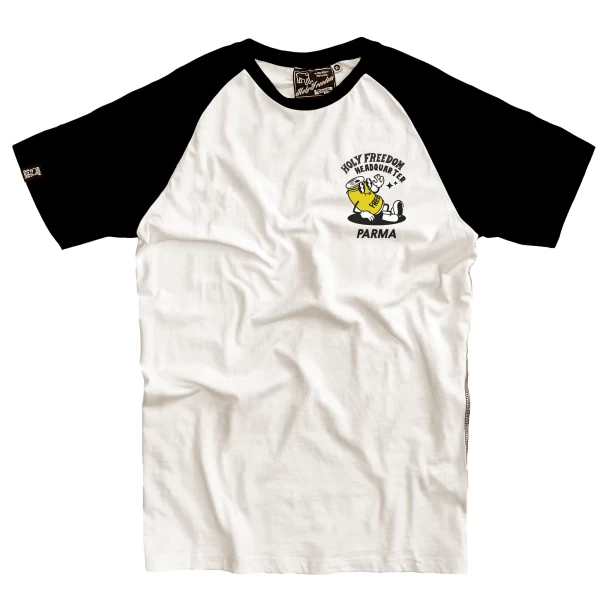 T-shirt Headquarter Holyfreedom frontale in cotone riciclato con vestibilità regolare.