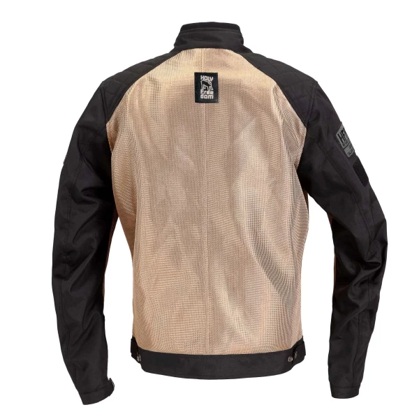 Holyfreedom Rete Gold 2025 front view, breathable summer motorcycle jacket with CE style.