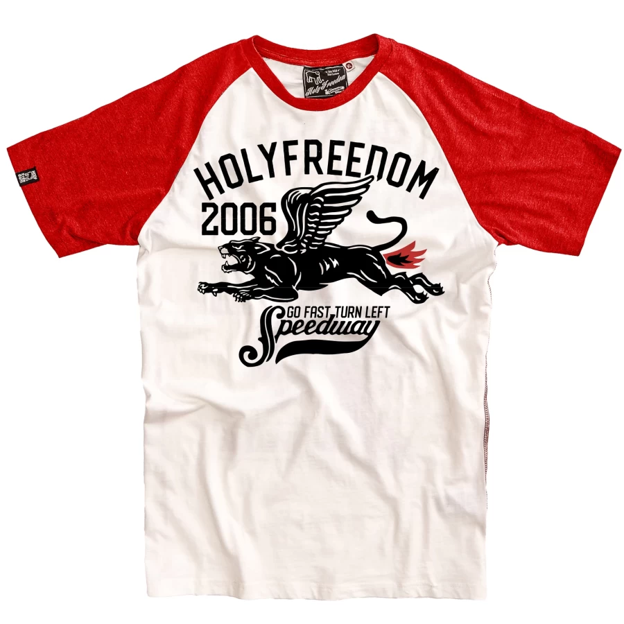 T-shirt donna Holyfreedom Fartflame in cotone riciclato, vista frontale con taglio morbido.