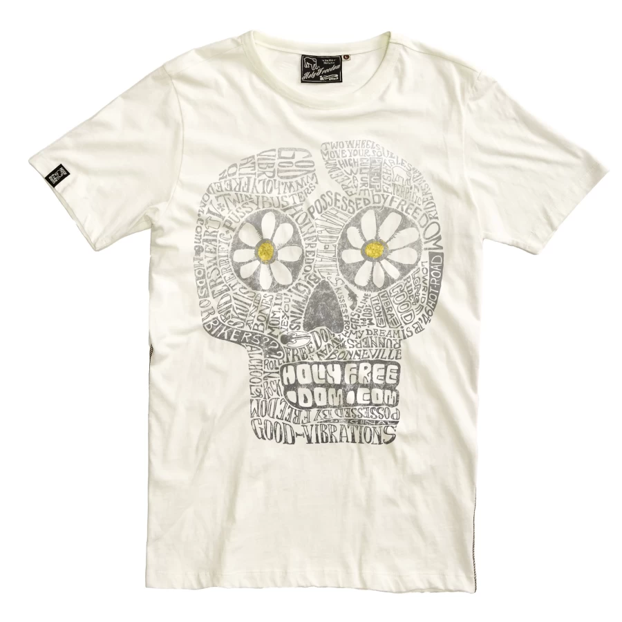 Holyfreedom women’s slub cotton tee, front view with a soft relaxed silhouette.
