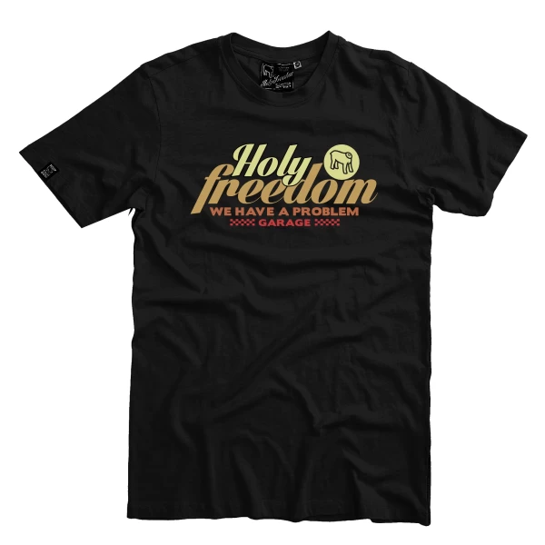 T-shirt donna Rainbow Holyfreedom in cotone riciclato, vista frontale con fit comodo.