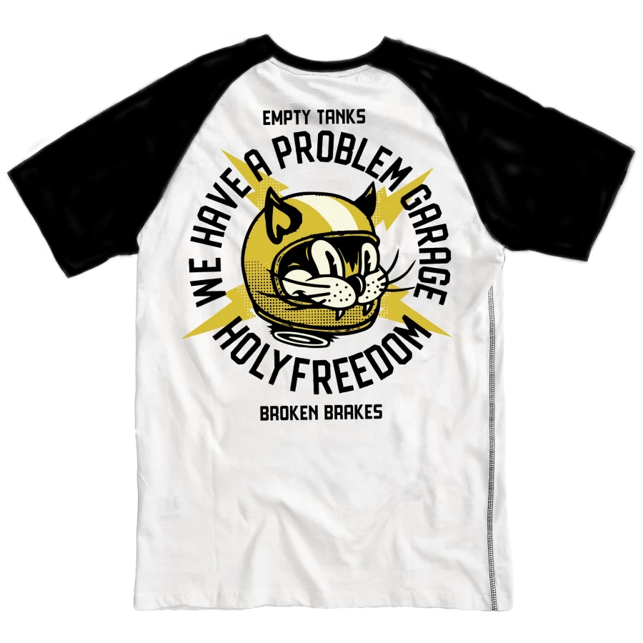 T-shirt donna Astrocatz Holyfreedom in cotone riciclato, vista frontale pulita.
