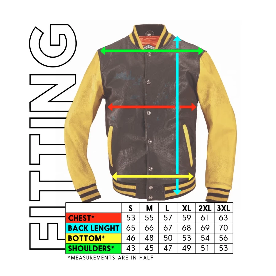 Yellow varsity jacket fitted on a rider for streetwear and motorcycle use