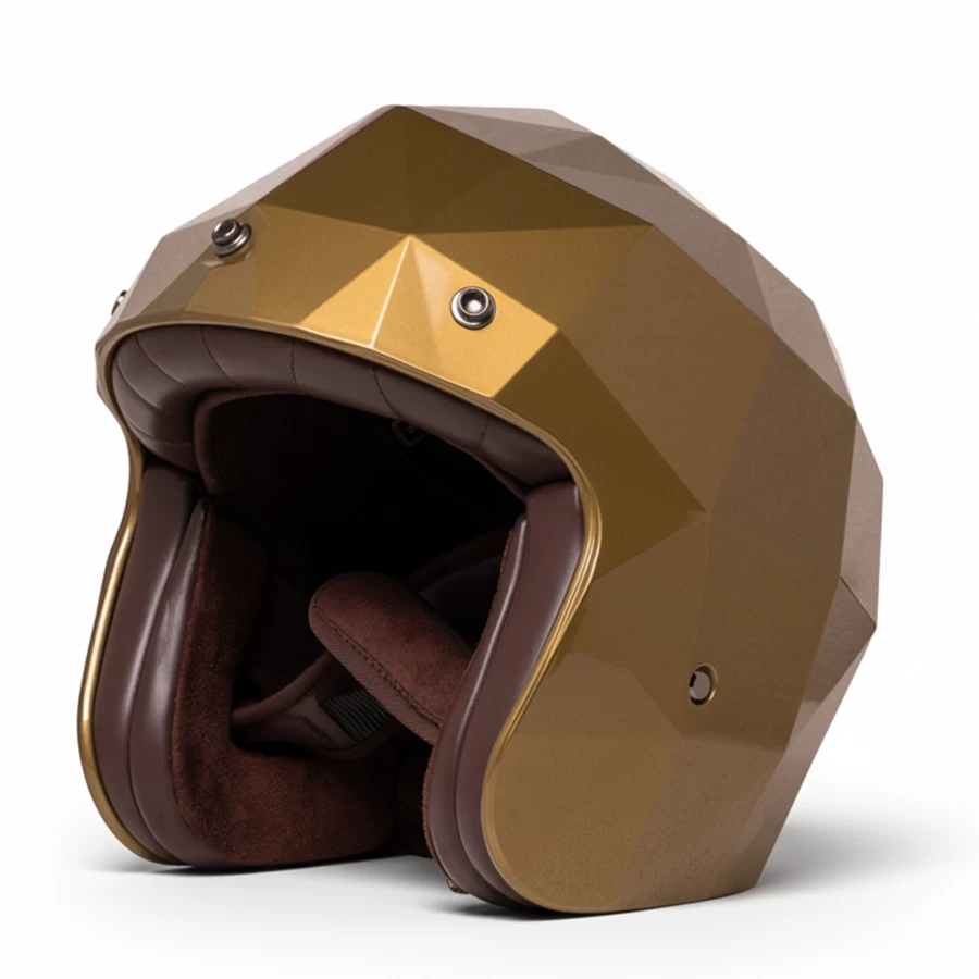 Casco jet Golden Eye oro metallizzato lucido HOLYFREEDOM design modulare