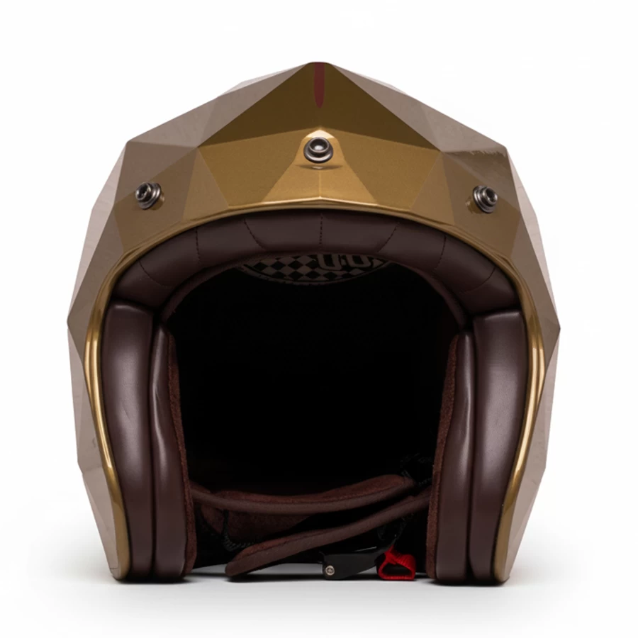 Casco jet Golden Eye oro metallizzato lucido HOLYFREEDOM design modulare