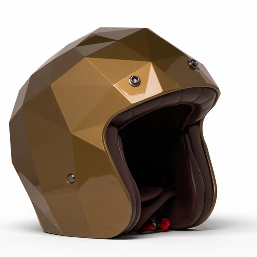 Finitura metallizzata oro lucida casco Golden Eye STEALTH