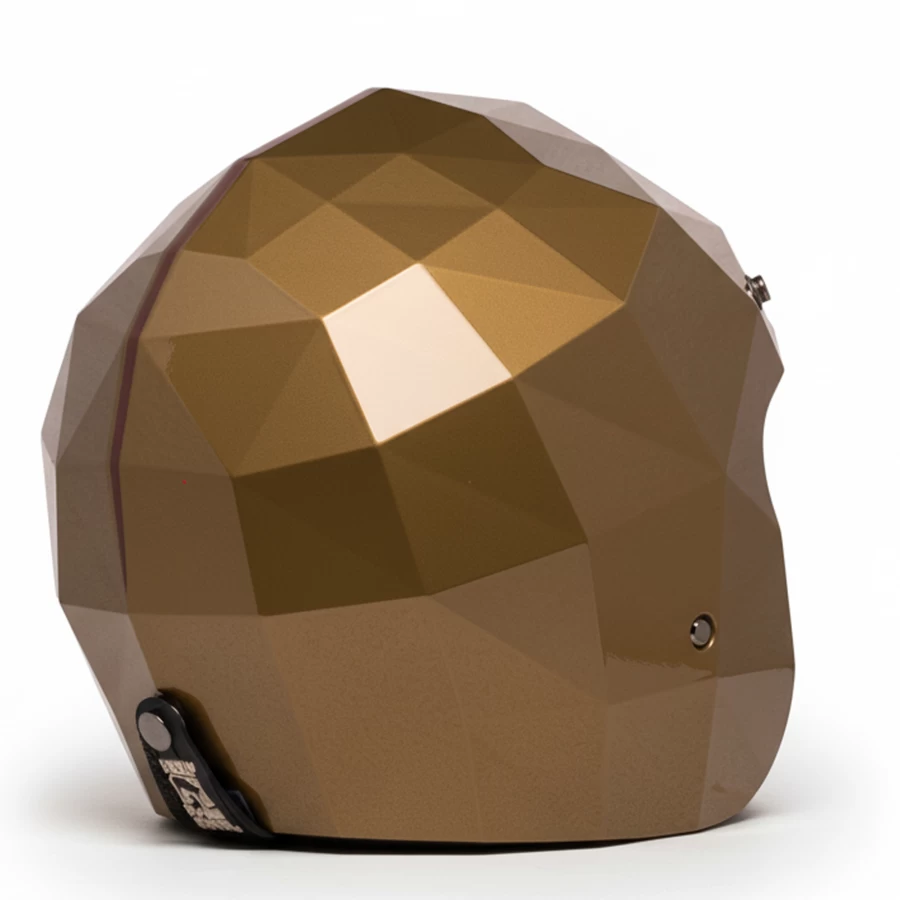 Retro casco jet Golden Eye oro metallizzato premium HOLYFREEDOM
