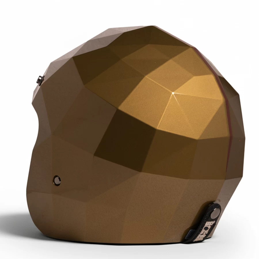 Retro casco jet Golden Eye oro metallizzato premium HOLYFREEDOM