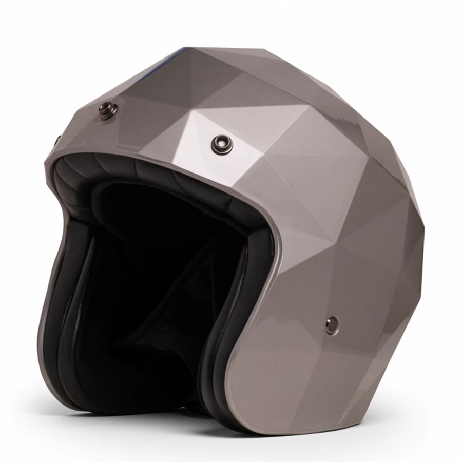Casco moto jet Holyfreedom Stealth opaco con design sfaccettato e calotta HF® geodetica.