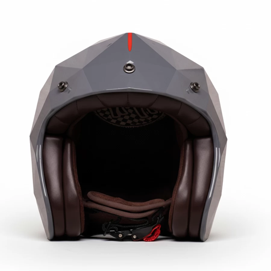 Casco moto jet Holyfreedom Stealth lucido con design sfaccettato e calotta HF® geodetica. 2