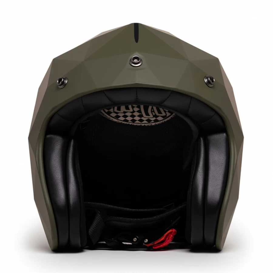 Holyfreedom Stealth matt jet motorcycle helmet with faceted design and geodetic HF® shell.