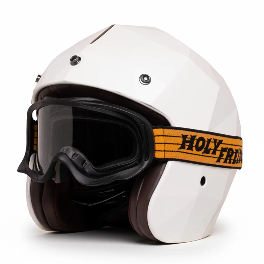 Holyfreedom Stealth glossy jet motorcycle helmet with faceted design and geodetic HF® shell.