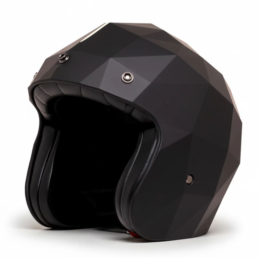 Casco moto jet Holyfreedom Stealth opaco con design sfaccettato e calotta HF® geodetica.