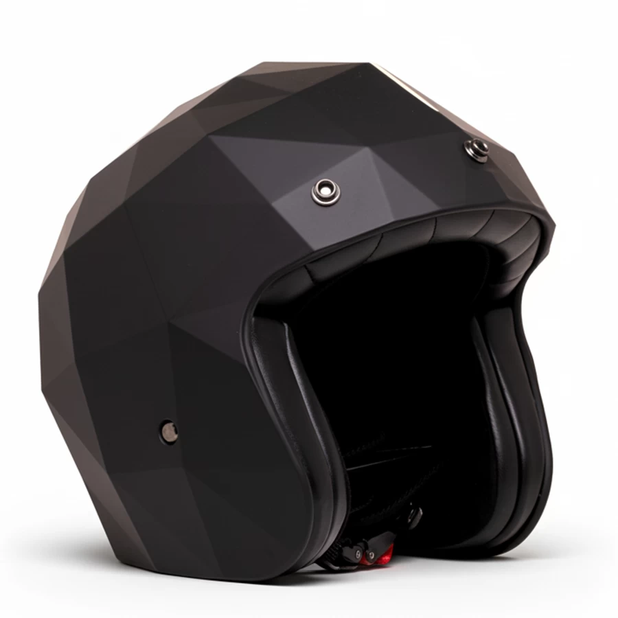 Matt finish angular surface matte black STEALTH helmet