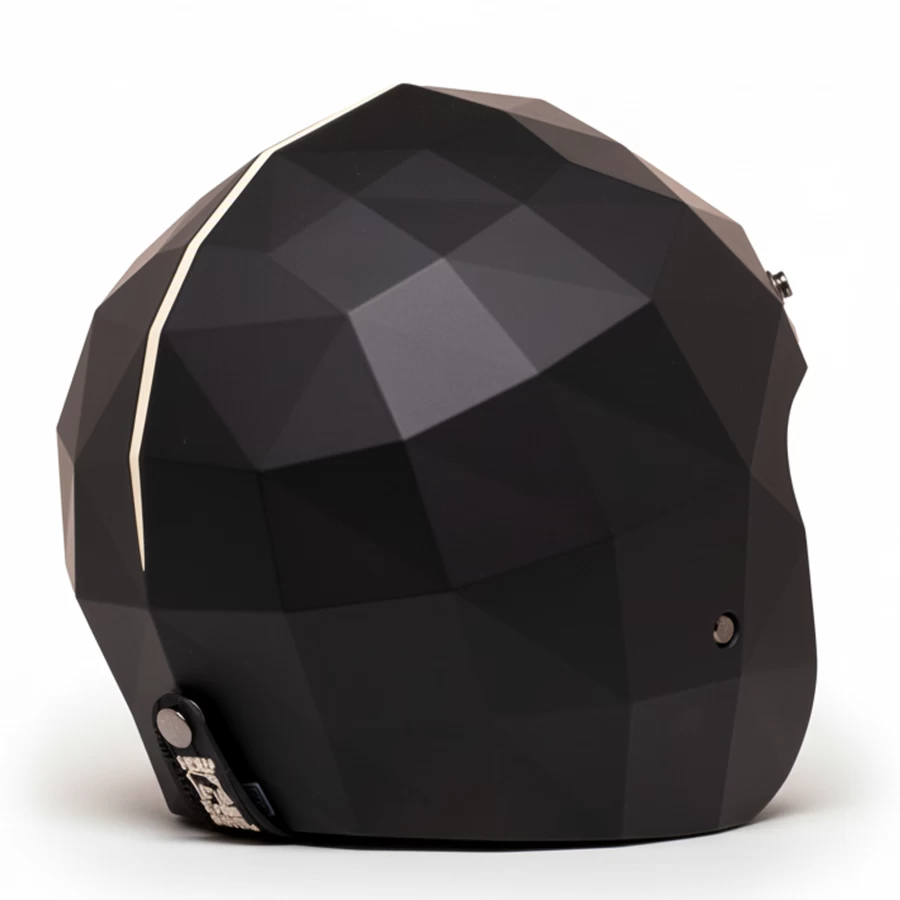 Rear matte black prismatic jet helmet HOLYFREEDOM