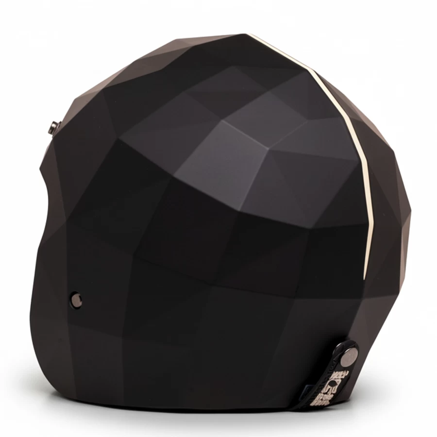 Rear matte black prismatic jet helmet HOLYFREEDOM