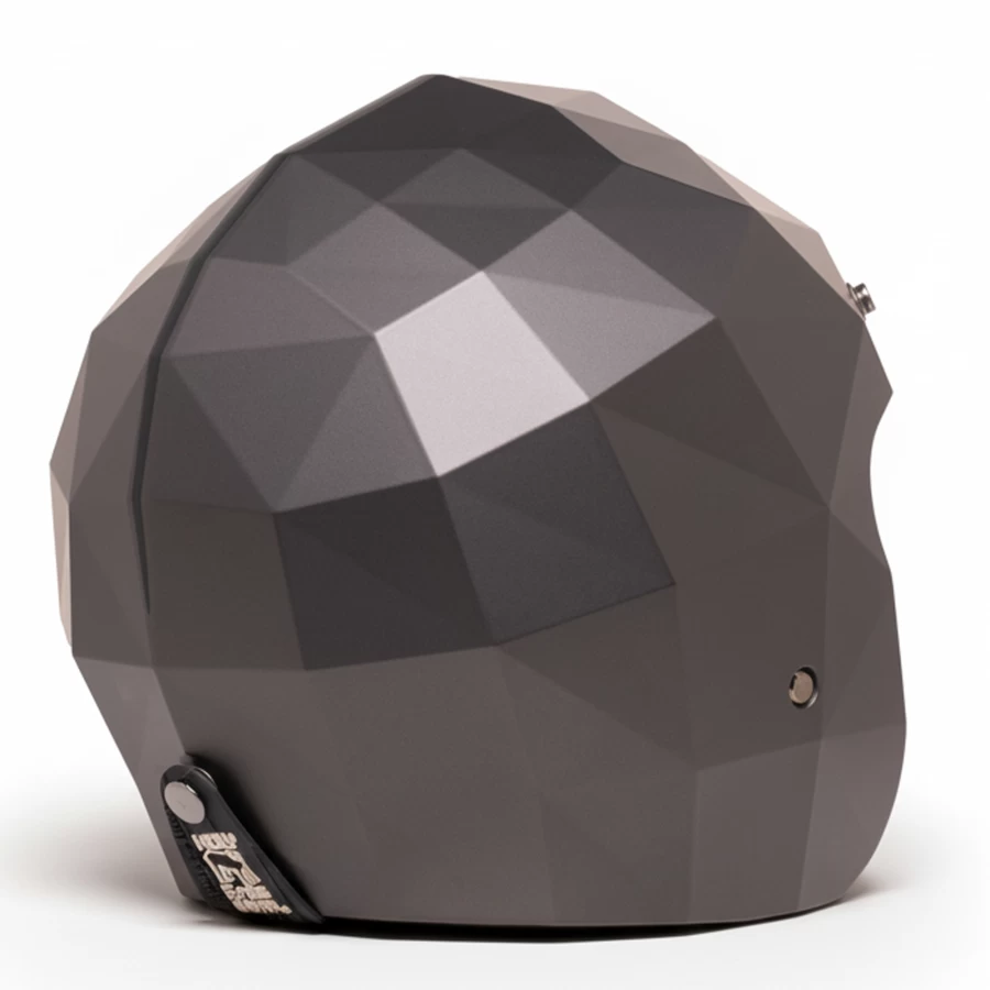 Rear matte anthracite diamond-pattern jet helmet HOLYFREEDOM