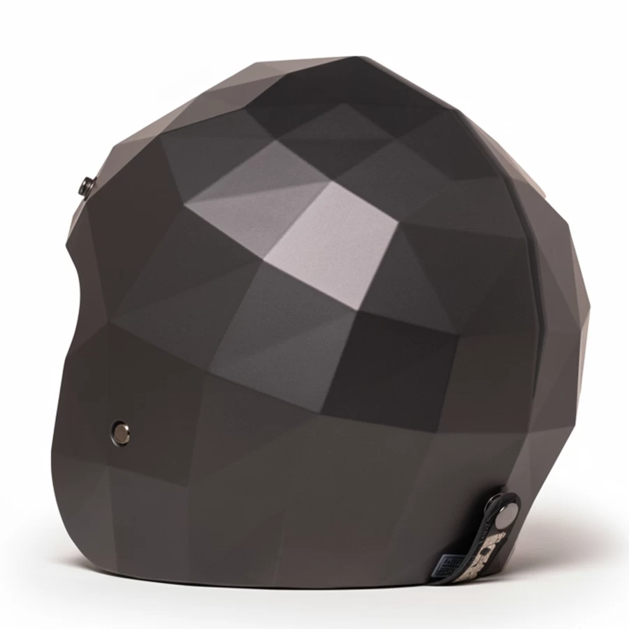 Holyfreedom Stealth matt jet motorcycle helmet with faceted design and geodetic HF® shell.
