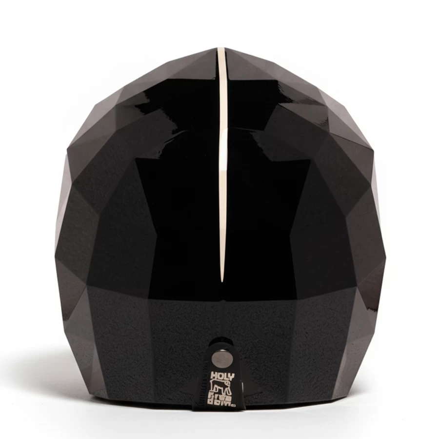 Rear view glossy black 3D design jet helmet HOLYFREEDOM STEALTH