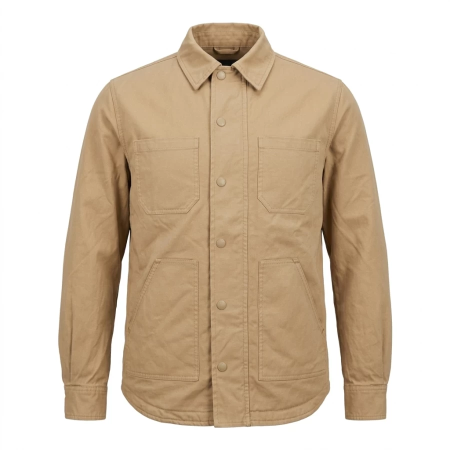 Camicia imbottita Havana in cotone Holyfreedom, vista frontale con fit morbido e stile biker.