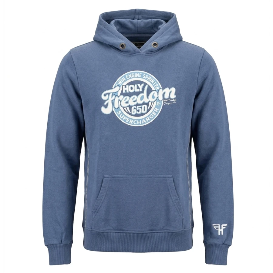 Felpa donna Holyfreedom 650 vista frontale, fit morbido e stile moto vintage.