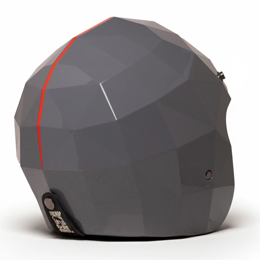 Retro casco jet Grey Diamond grigio lucido aerodinamico HOLYFREEDOM