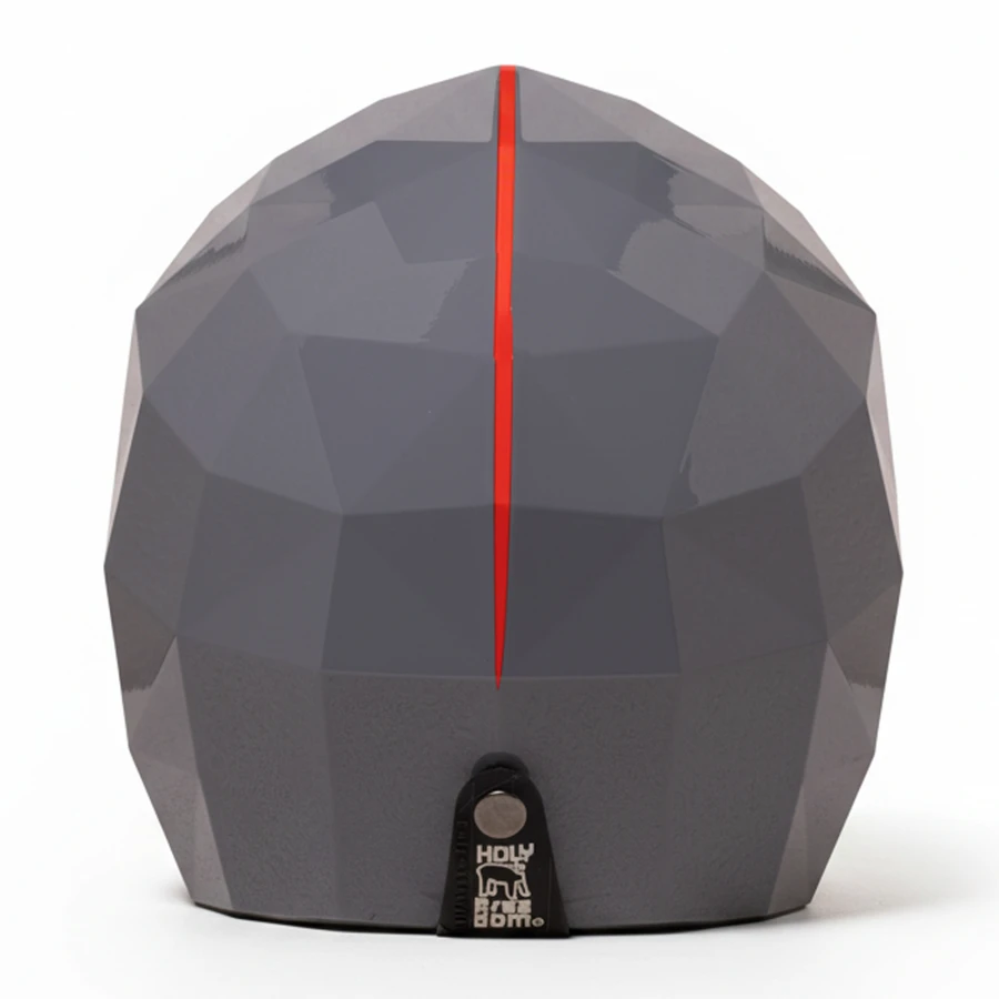 Casco jet Grey Diamond grigio lucido HOLYFREEDOM design poligonale