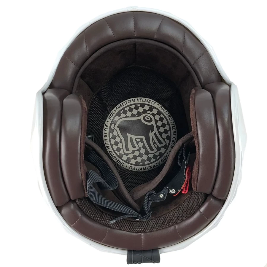 Casco moto jet Holyfreedom Stealth lucido con design sfaccettato e calotta HF® geodetica.