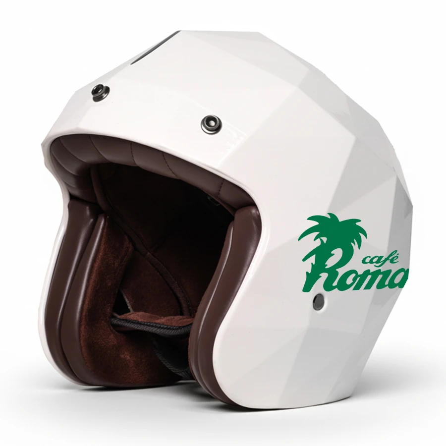 Casco jet bianco lucido diamantato HOLYFREEDOM STEALTH design prismatico