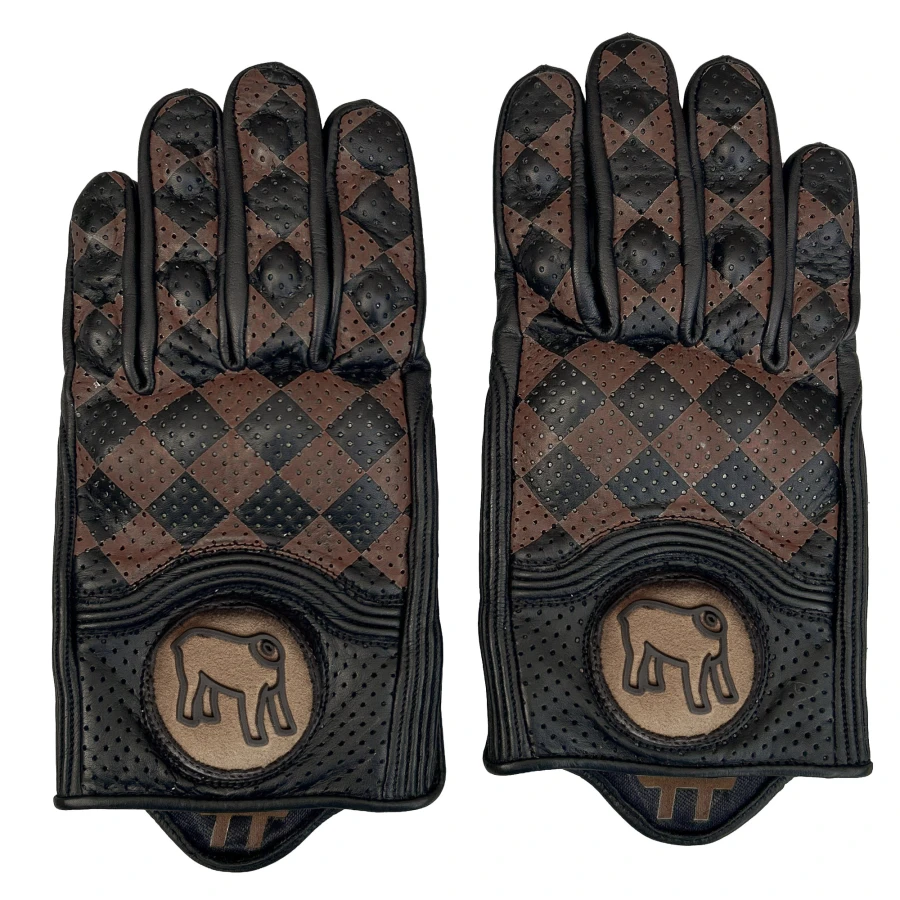Close-up detail of Bullit Stallion gloves showing clean lines, leather and custom finish.
